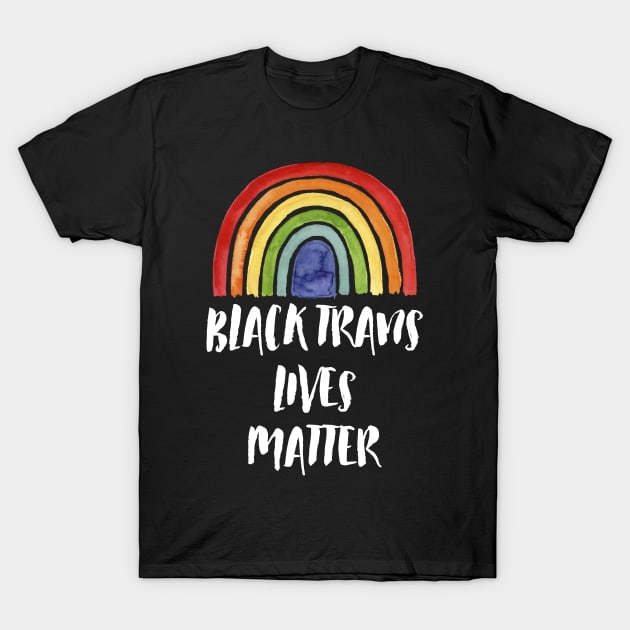 Black Trans Lives Matter LGBT Rainbow T-Shirt by kikiao